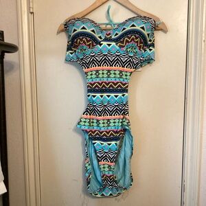 Bongo- Juniors Push up Monokini Colorful Tribal Print| Sz XL. NWT